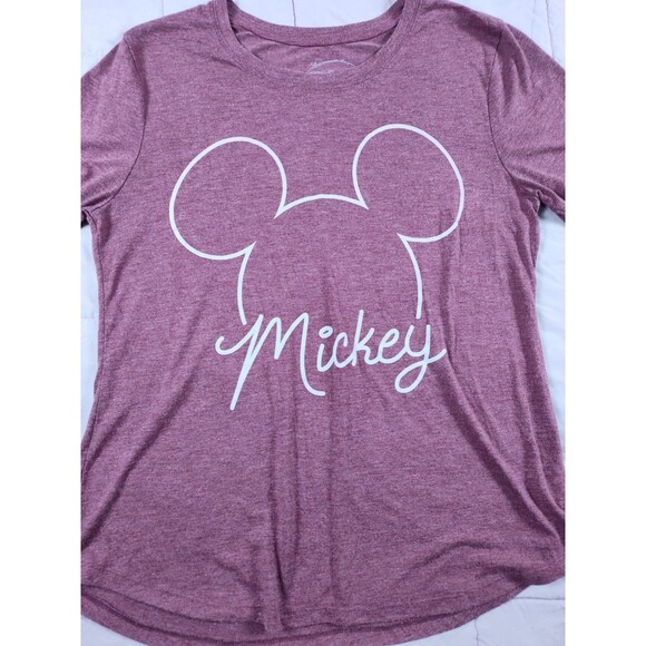 Disney Mickey Outline  T-shirt Women's Size L Purple Short Sleeve Mickey Mouse - Picture 2 of 10